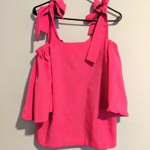 Storets Hot pink off the shoulder top